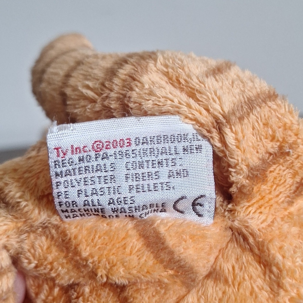 Vintage 2003 Ty Pluffies Tylux Purrz The Cat Orange Stripe Tiger Plush - Picture 5 of 7